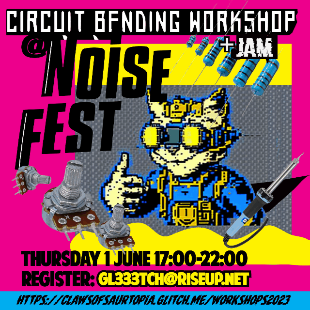 animated information about the circuit bending workshop